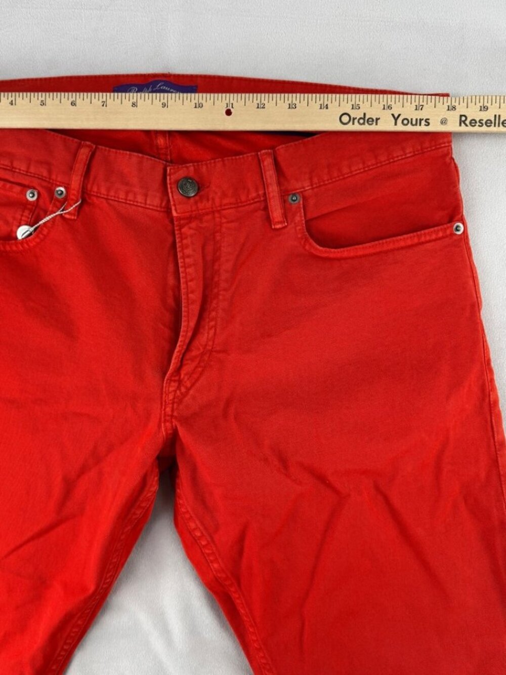 NWT Ralph Lauren Purple Label Men's Orange Denim Jeans Size 36 X 34 - Picture 10 of 13